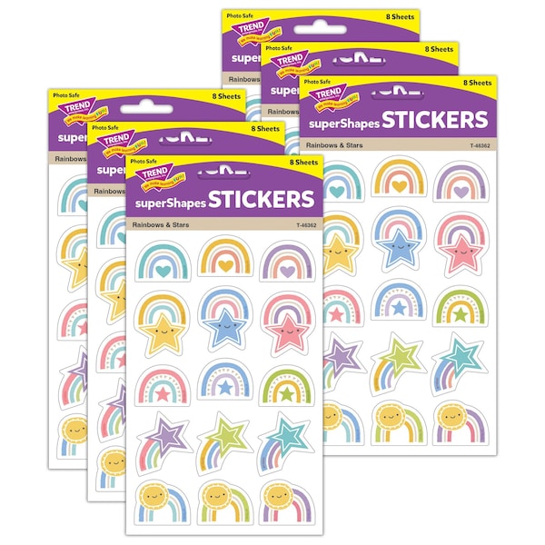 Trend Rainbows & Stars Large superShapes Stickers, 720PK T46362 - main